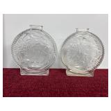 2 Vintage Anchor Hocking clear glass coin banks In