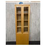 Light wood display cabinet
