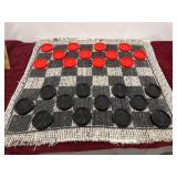 Checkers & tic tac toe board & pieces