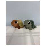 2 Small Pottery Turtles