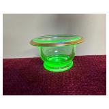 Vintage Uranium glass pedestal bowl