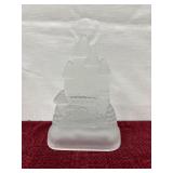 vintage frosted glass candle holder