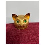 Vintage Napier cat bank made of gold-tone metal