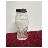 Vintage clear glass fish-shaped coin bank