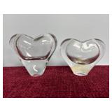 Heart-shaped glass bud vases/ paperweights