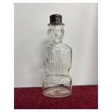 Vintage clear glass collectible Lincoln Bank Bottl