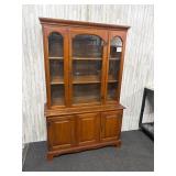 vintage wooden china cabinet hutch
