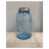 antique blue glass Mason's Patent Nov 30th 1858 fr