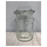 vintage L.E. Smith clear glass milk can-shaped coo