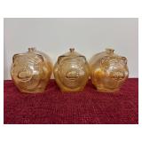3 vintage Anchor Hocking Carnival glass piggy bank
