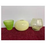 3 green planters lot