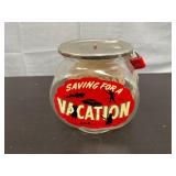 Vintage Bower Fish Bowl Saving For A Vacation coin