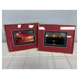 2 sunset prints in table top picture frames
