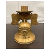 Vintage cast iron Liberty Bell coin bank