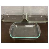 vintage Pyrex clear glass rectangular baking dishe