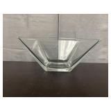 Vintage clear glass square bowl