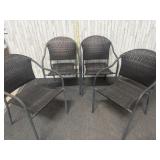Set of 4 Bay Woven Patio Chairs