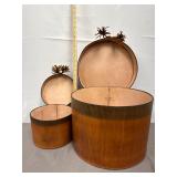 Matching leather storage containers