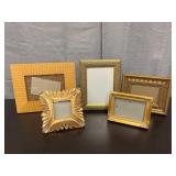 Wood & gold colored picture frames lot