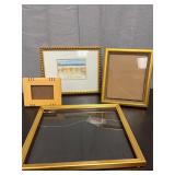 Gold colored picture frames lot