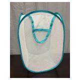 Mesh foldable laundry basket
