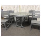 POLYWOOD Lakeside 5-Piece Round Dining Set in Slat
