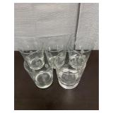 5 Clear polka dot Whiskey Glasses