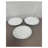 3 white ceramic soap dishes