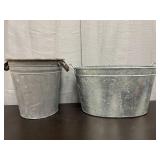 Galvanized metal buckets/planter tubs