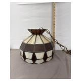 Tiffany style slag stained hanging lamp