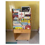 Rolling cart with books