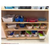 Rolling shelf with contents