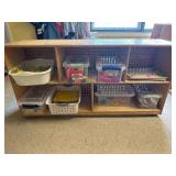Rolling shelf with contents