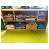 Wooden shelf with books