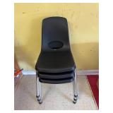 Set of 3 black stackable chairs