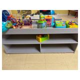 Wood shelf with contents