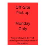 MONDAY ONLY OFF- SITE LOCAL PICK UP