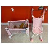 Dolls Crib and Stroller lot
