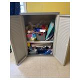 Plastic supply cabinet with contents