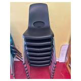 Set of 7 black kids stacking chairs