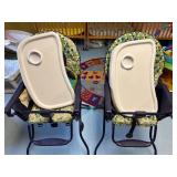 Pair of high chairs with tray