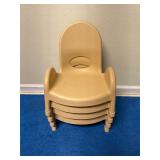 Set of 4 tan kids stacking chairs