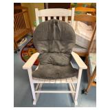 White wood rocking chair