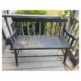 Blue wooden bench