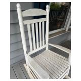 White wooden porch rocking chair