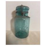 vintage McDonald New Perfect Seal aqua blue glass