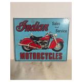Indian Motorcycle sales and service tin sign