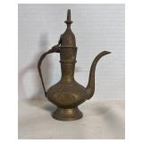 vintage etched brass ewer