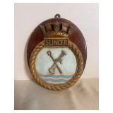 vintage Royal Navy ship's crest wall plaque