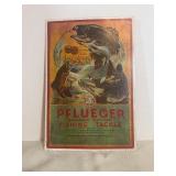 vintage-style Pflueger Fishing Tackle metal sign